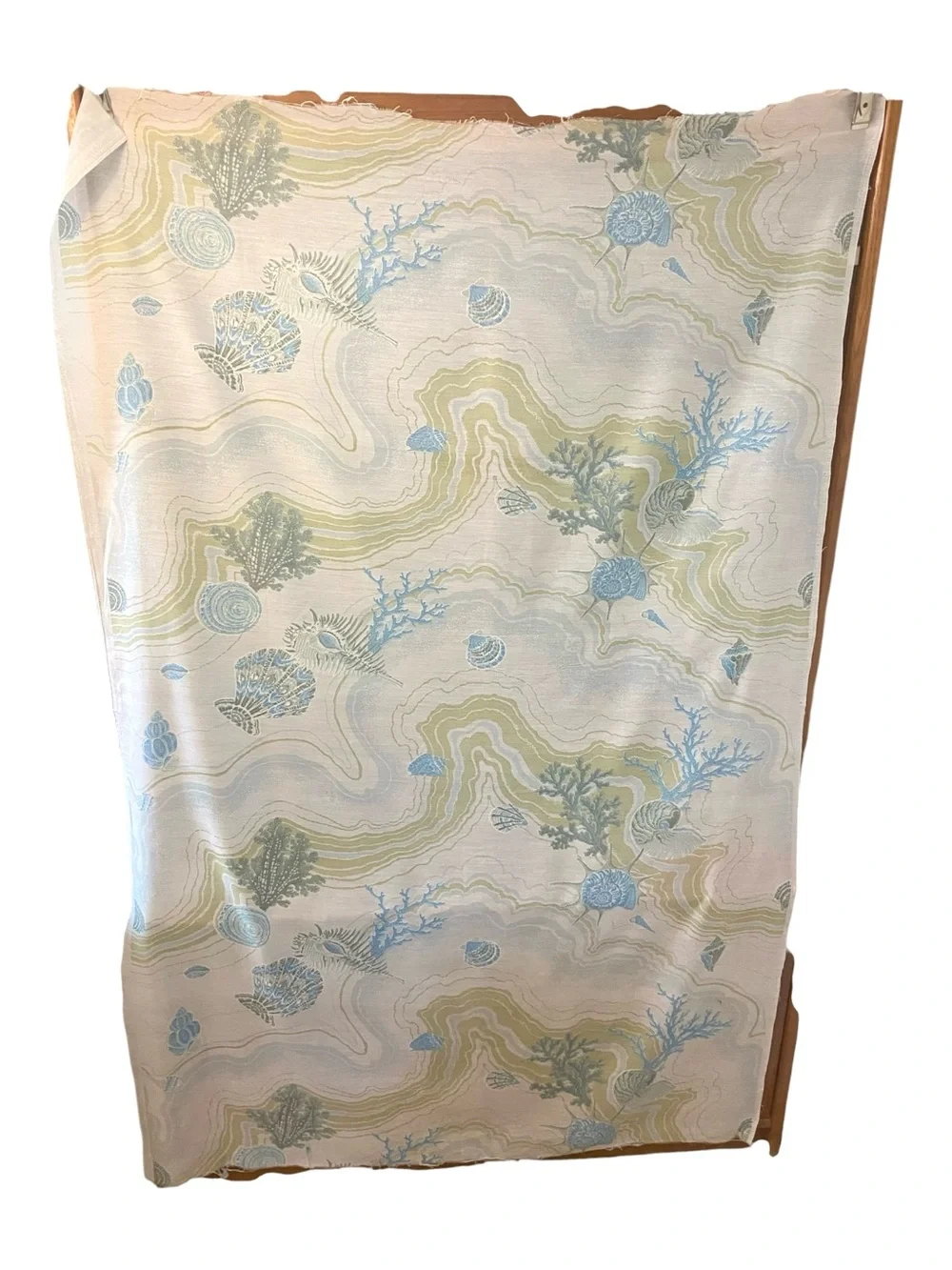 Vintage Bloomcraft Sea Life Screenprint Fabric 2 Yards Seamstress Upcycle  DIY